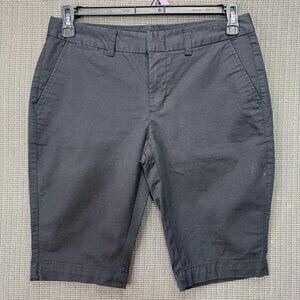 Khakis By Gap Womens Size 6 Black Slim City Chino Bermuda Shorts Urban Style